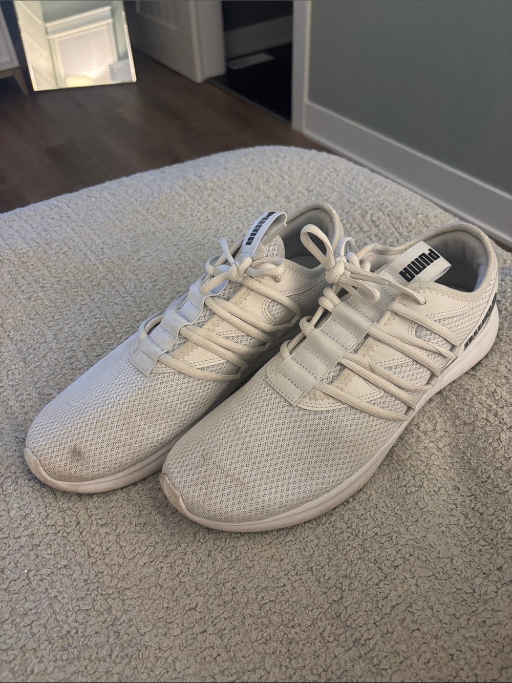 Puma Men’s White Mesh Running Sneakers